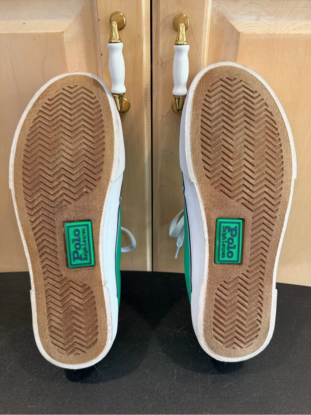 Polo Ralph Lauren Green Canvas Deck Shoes Size 9.5